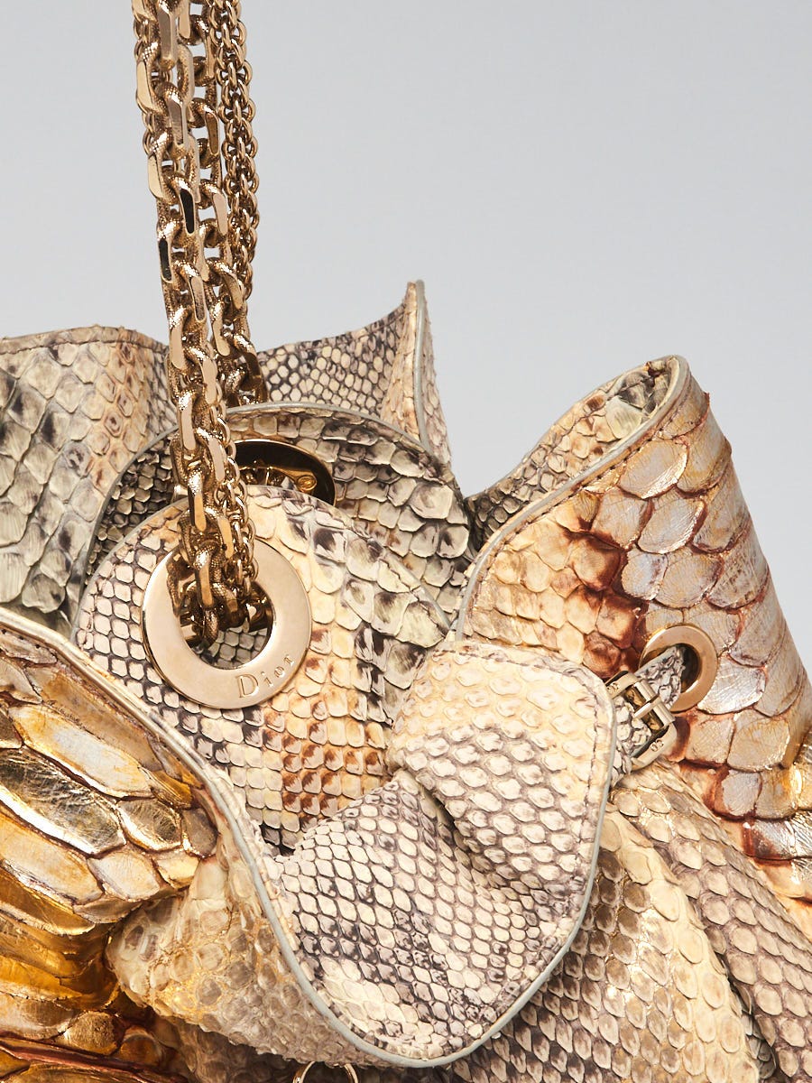 Gold lacquered python luxury bag ⋆ Premier Goldie Handbag