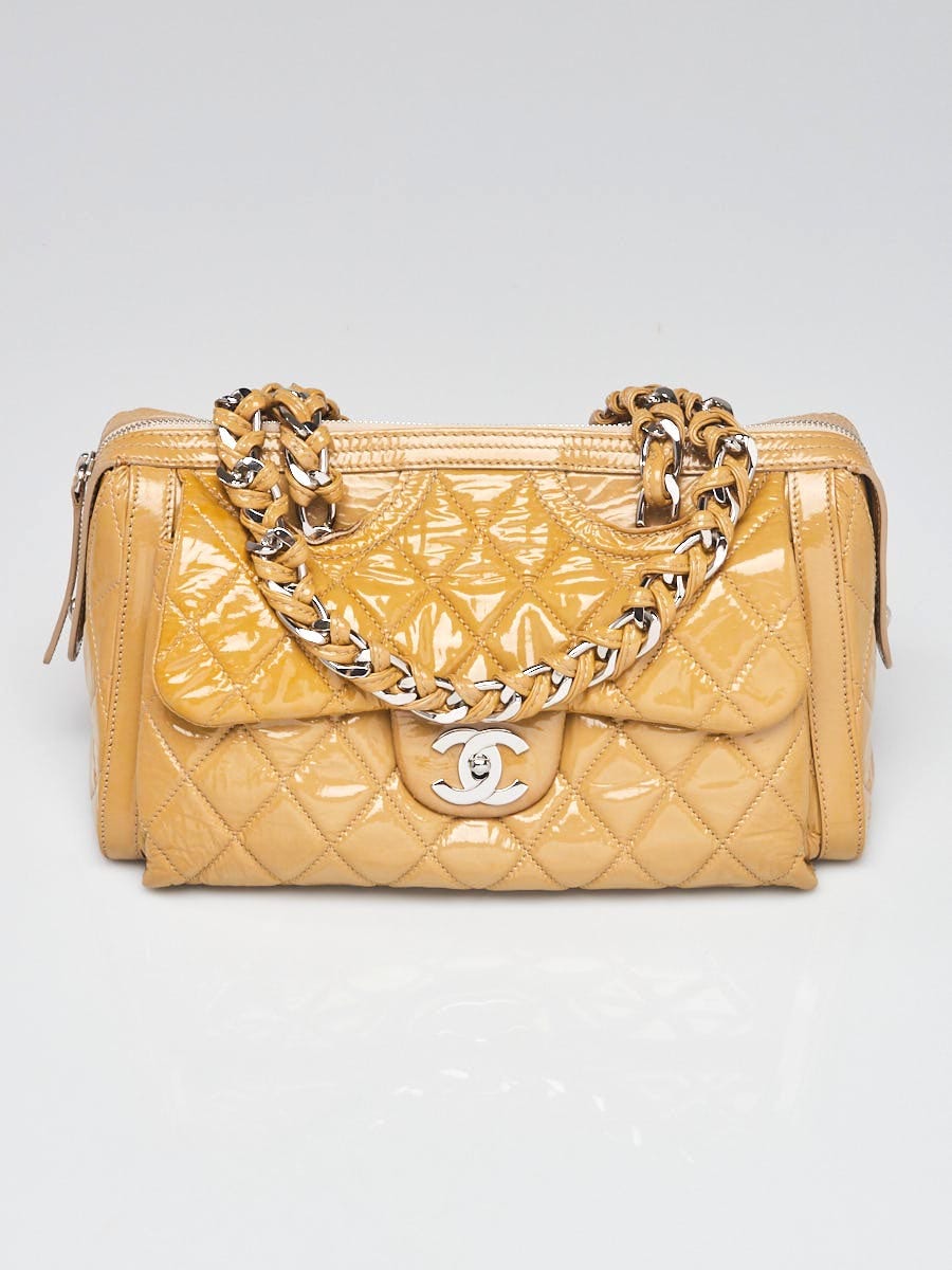 Chanel Beige Patent Leather Day Glow Bag