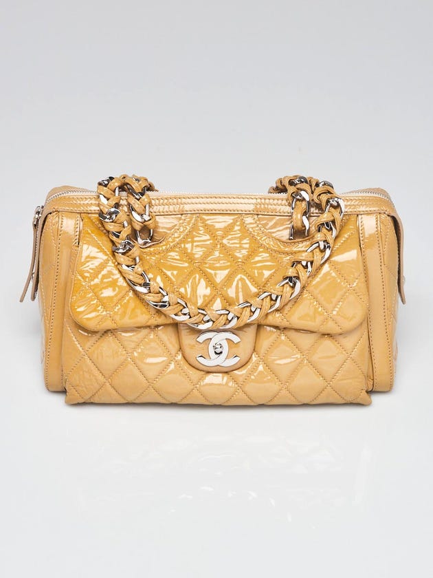 Chanel Beige Patent Leather Day Glow Bag