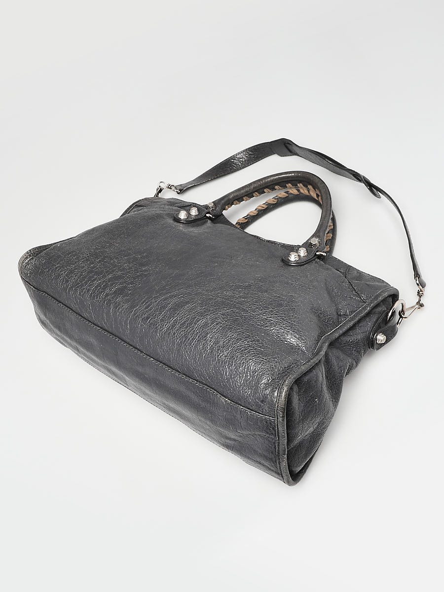 Balenciaga Gris Tarmac Lambskin Leather Giant 12 Silver