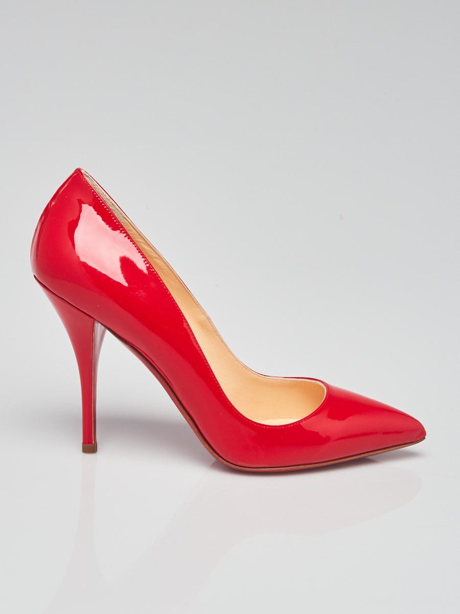 Christian Louboutin Red Patent Leather Batignolles 100 Pumps Size