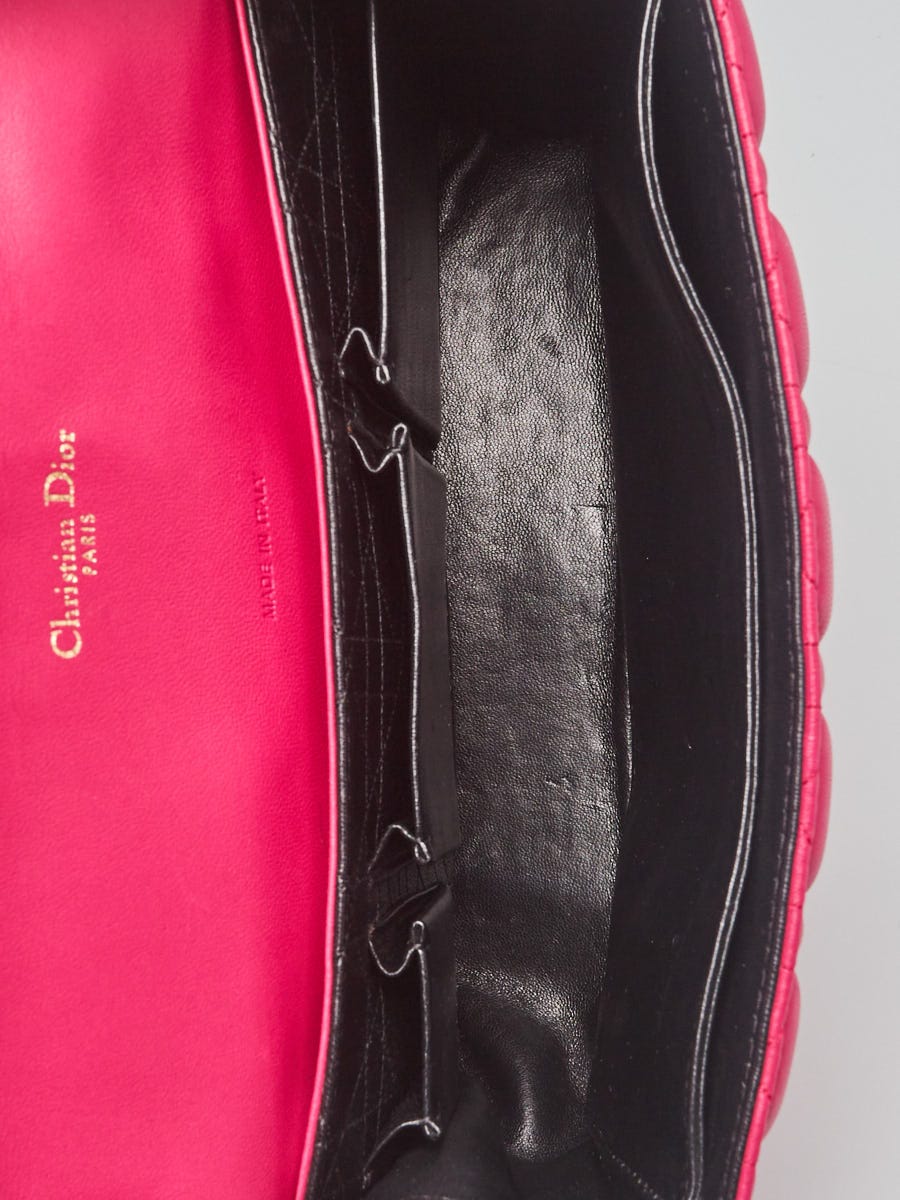 Christian Dior Fuchsia Cannage Quilted Lambskin Leather Medium Lady Dior  Bag - Yoogi's Closet