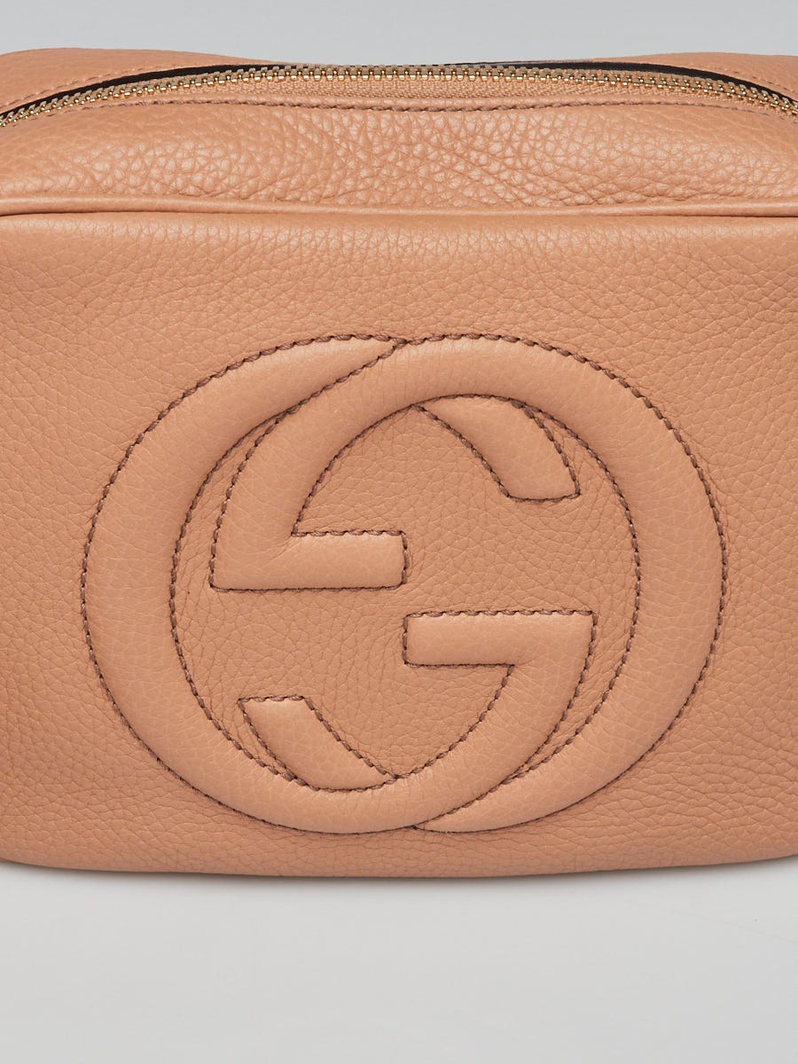 Gucci Soho Disco Crossbody Bag Camelia Tan Beige Pebbled Leather $1,390