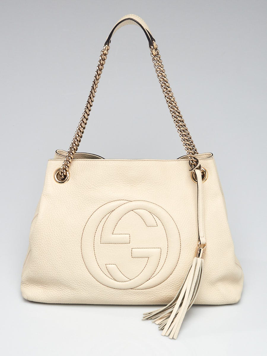 Gucci Metallic Purple Pebbled Leather Soho Chain Tote Bag