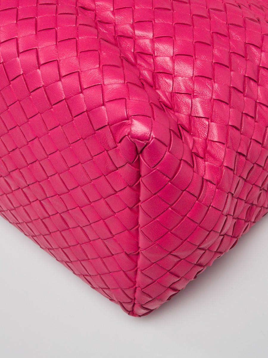 Bottega Veneta Pink Intrecciato Woven Nappa Leather Seamless Garda
