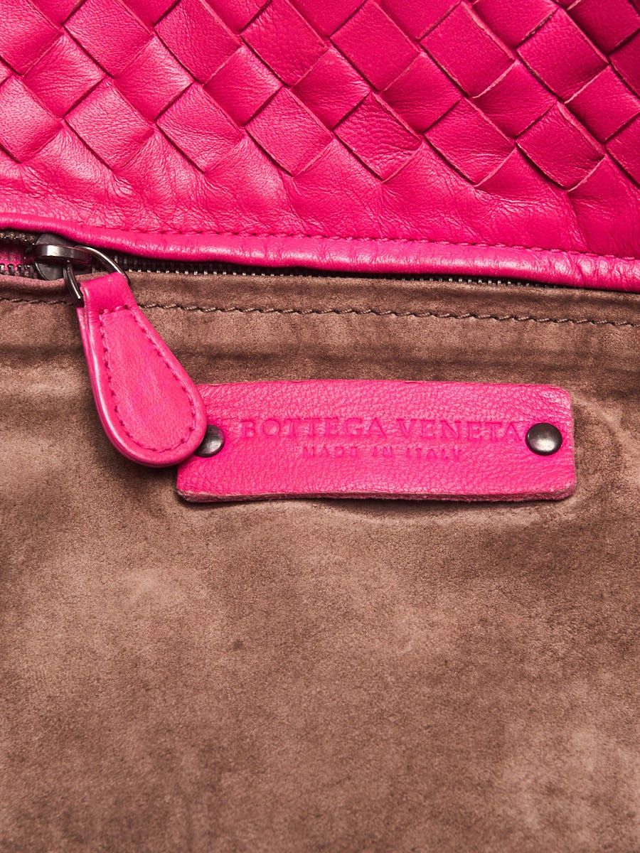 Bottega Veneta Pink Intrecciato Woven Nappa Leather Seamless Garda