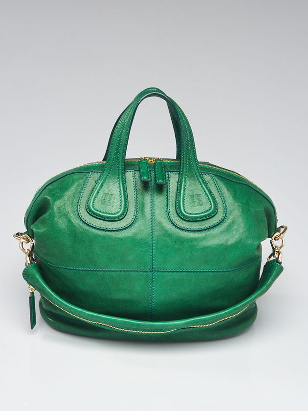 Givenchy Green Lambskin Leather Medium Nightingale Bag