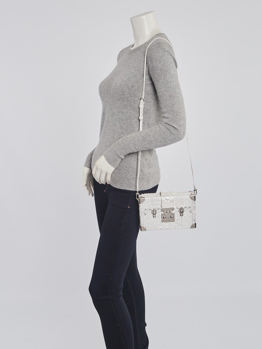 Louis Vuitton Petite Malle Handbag Python Snake trunk Crossbody LV Bag  Authentic