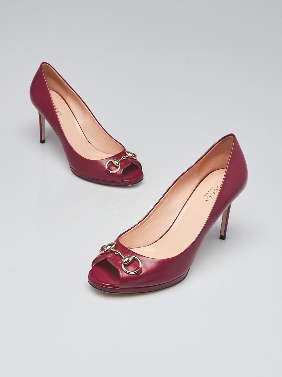 Gucci peep cheap toe pumps