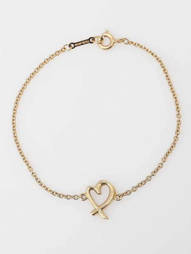 Tiffany & Co. 18k Yellow Gold Elsa Peretti Open Heart Bracelet