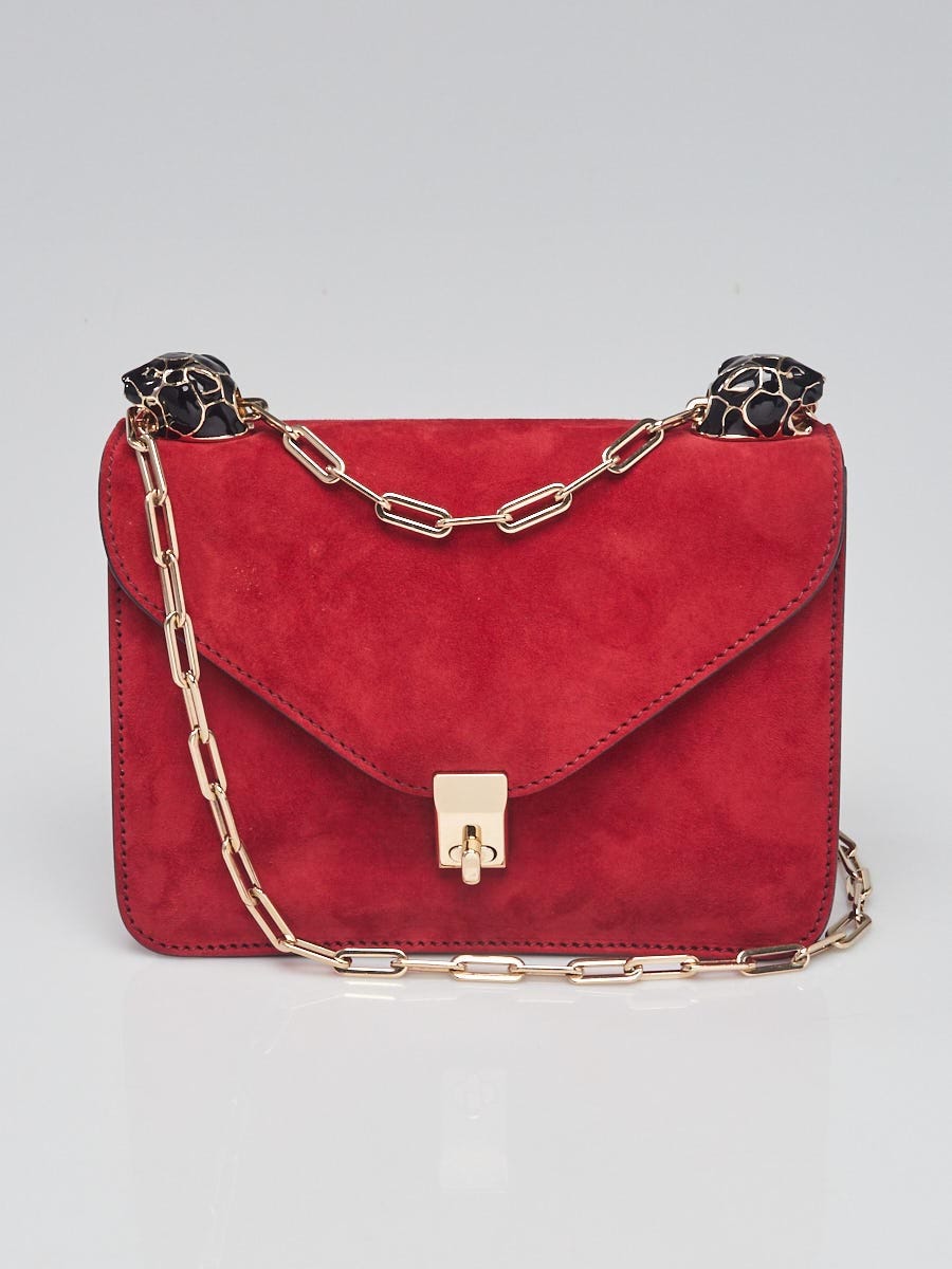 Red suede hot sale shoulder bag