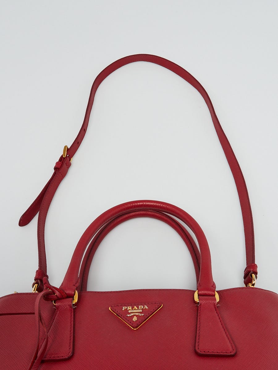 Prada Red Saffiano Leather Alma 25