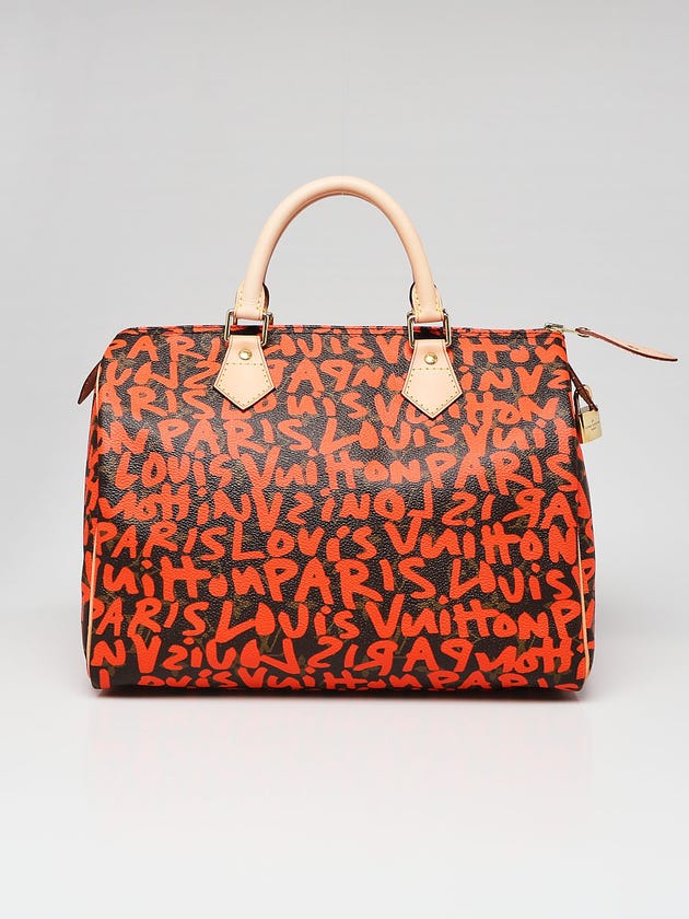 Louis Vuitton Limited Edition Orange Graffiti Stephen Sprouse Speedy 30 Bag