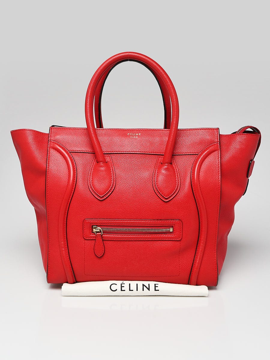 Celine Red Leather Mini Luggage Bag