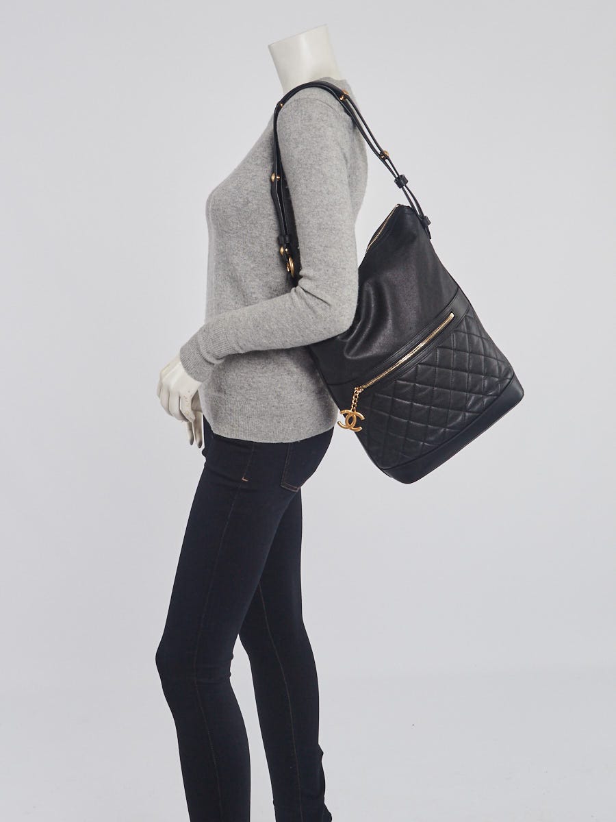 Chanel Black Caviar Leather Casual Style Hobo Bag - Yoogi's Closet