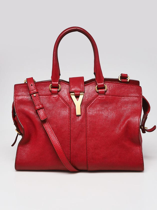 Yves Saint Laurent Red Leather Small Cabas ChYc Bag