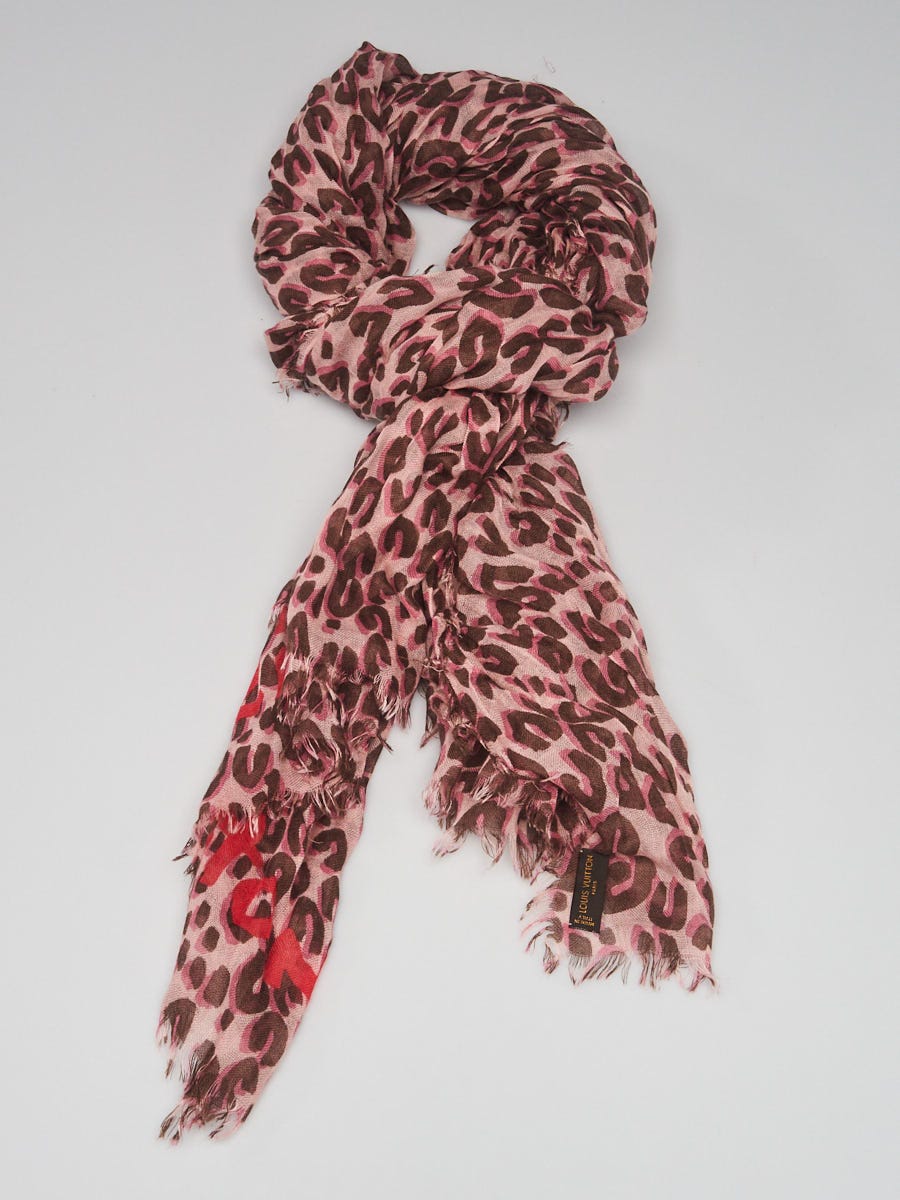 Louis Vuitton Stephen Sprouse Leopard Graffiti Stole in Red Cashmere and  Silk - SOLD