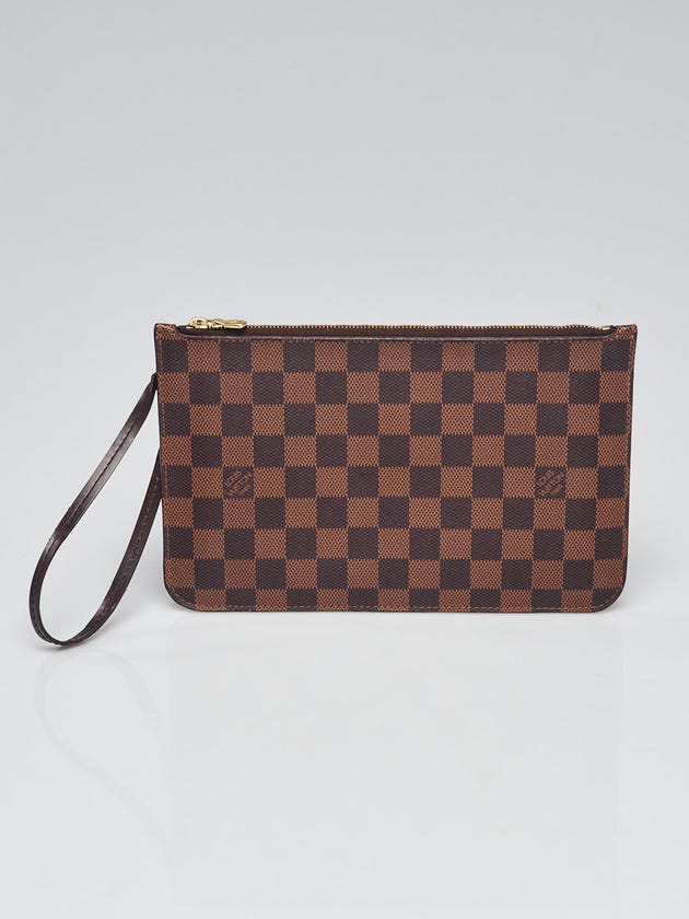 Louis Vuitton Damier Canvas Neverfull Pochette Zippered Clutch Bag