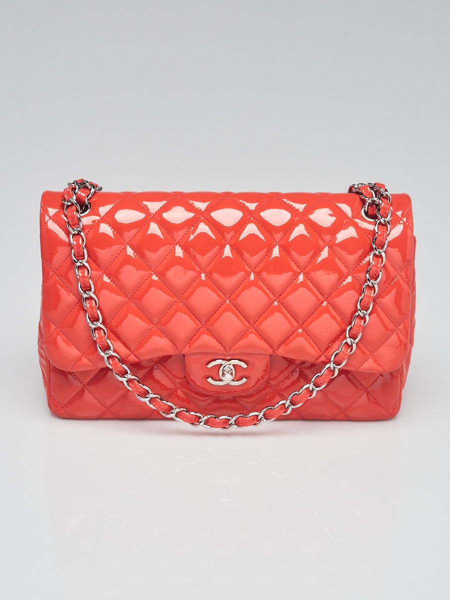 Chanel Classic Flap Bag Pink Patent Leather Clutch