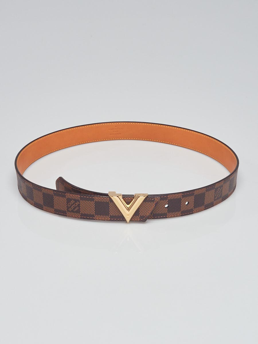 Louis Vuitton Black Leather LV Initials Belt Size 34/85 - Yoogi's