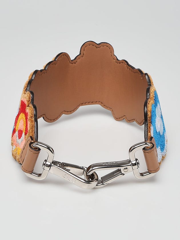 Fendi Multicolor Velvet Floral Mini Strap You Shoulder Strap