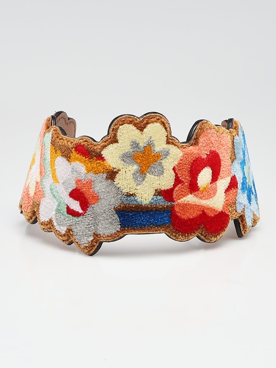 Fendi Multicolor Velvet Floral Mini Strap You Shoulder Strap