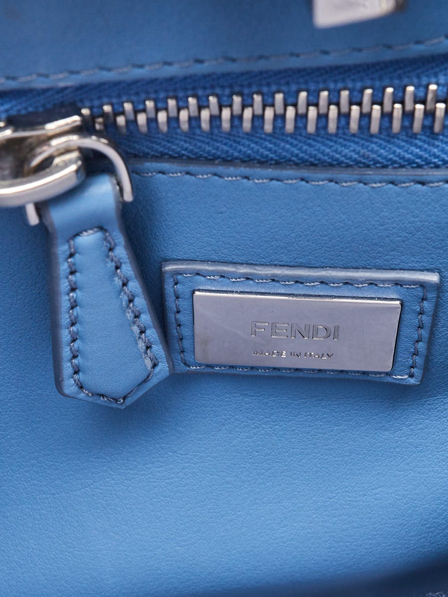 Fendi Blue Calfskin Leather Whipstitch Medium Peekaboo Bag 8BN290
