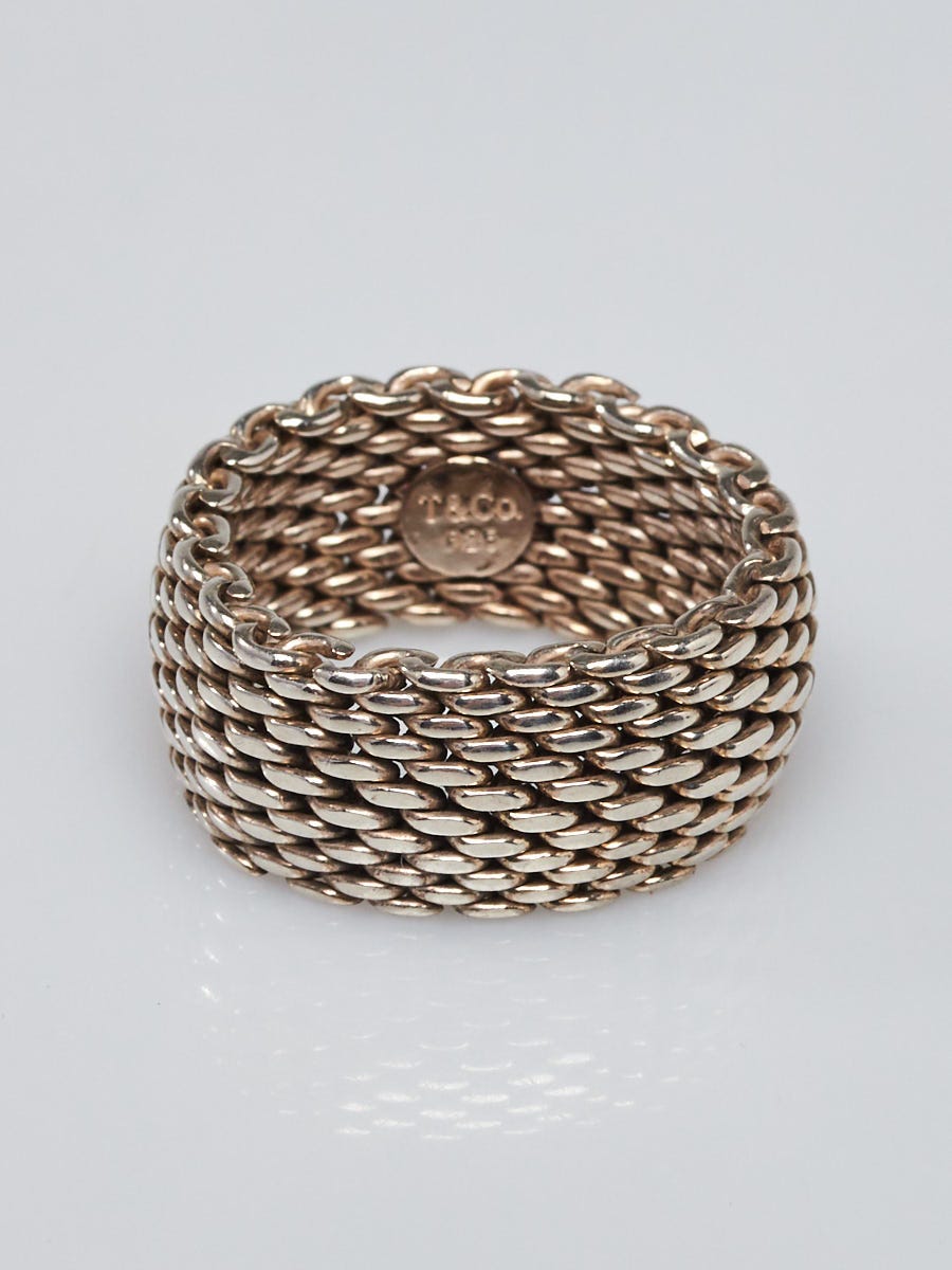 Tiffany ring sales silver mesh