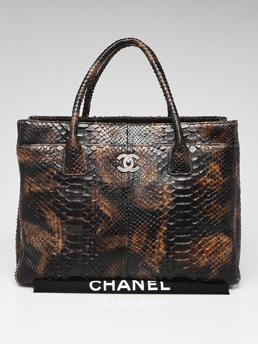 Chanel Brown Python Executive Cerf Tote Bag - Yoogi's Closet