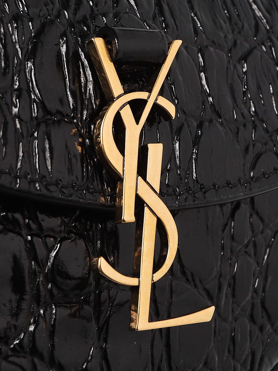 Yves Saint Laurent Black Crocodile Effect Leather Kaia Belt Bag | Yoogi's  Closet