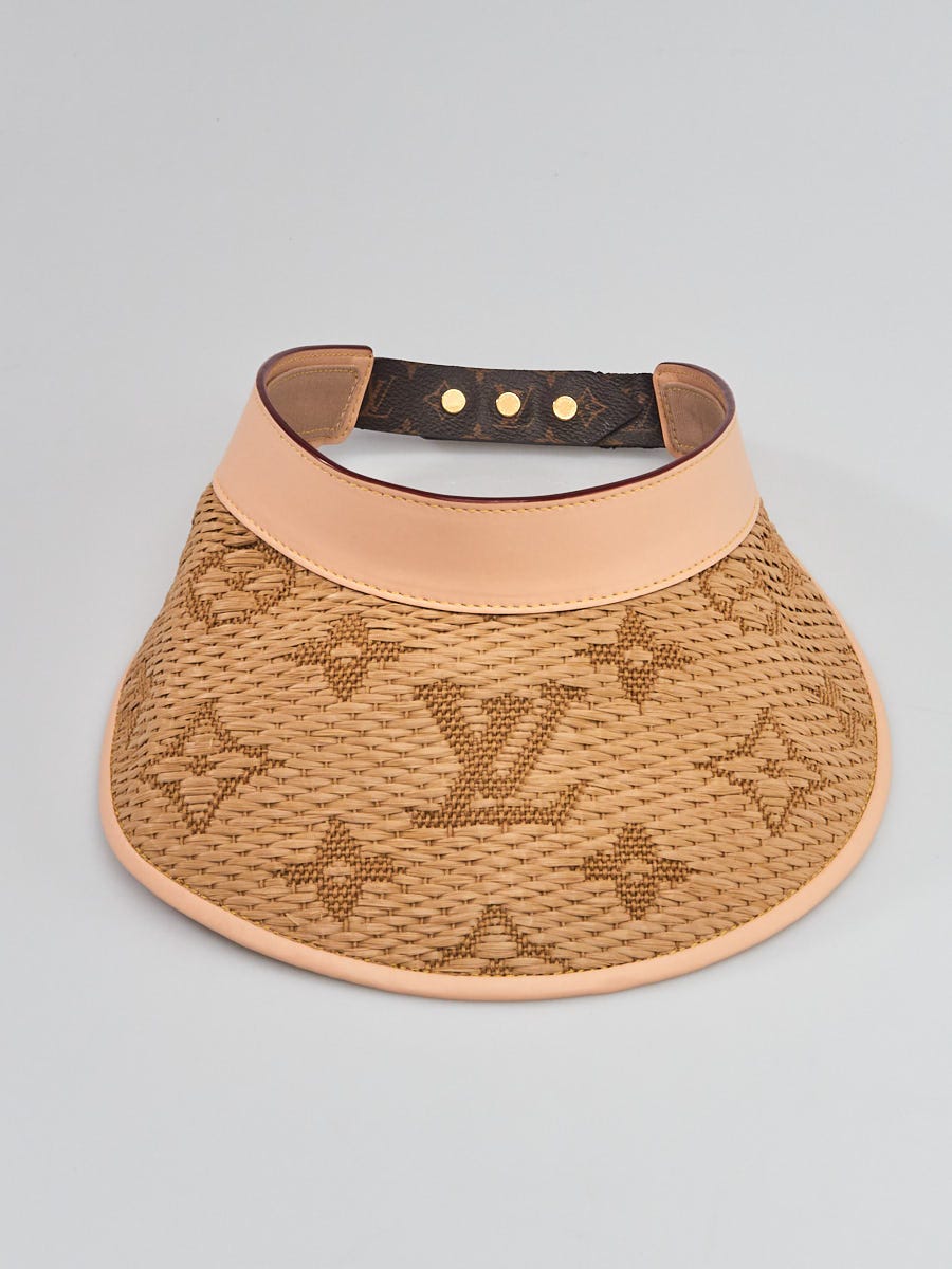 Louis Vuitton Monogram Beige Calfskin Leather and Raffia Strawgram