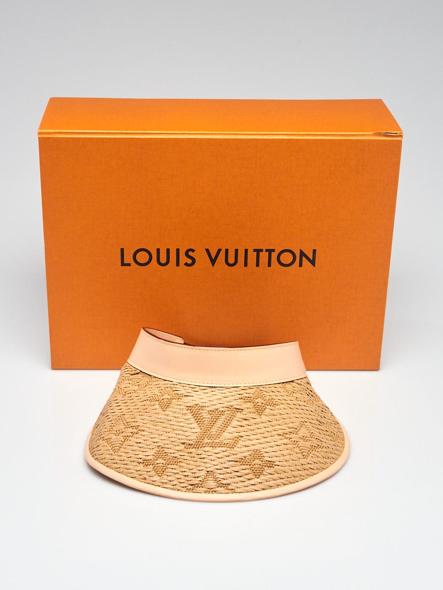 Louis Vuitton Monogram Beige Calfskin Leather and Raffia Strawgram