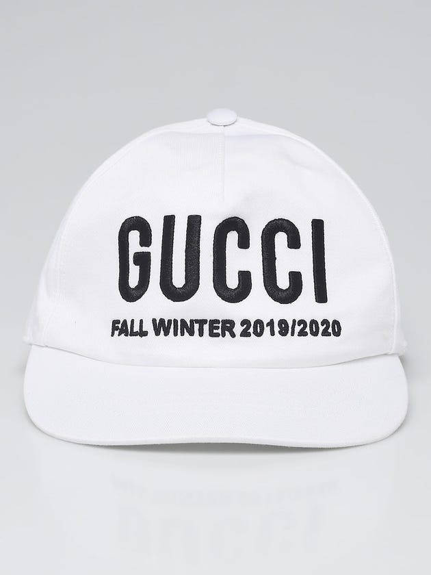 Gucci White Cotton F/W 2019/2020 Baseball Hat Size L