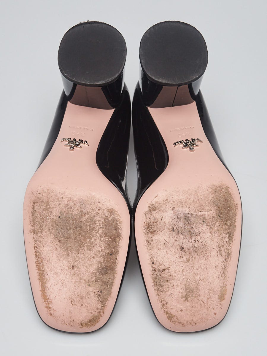 Prada Black Patent Leather Square Toe Pumps Size 6/36.5 Prada Black Patent Leather Square Toe Pumps Size 6/36.5