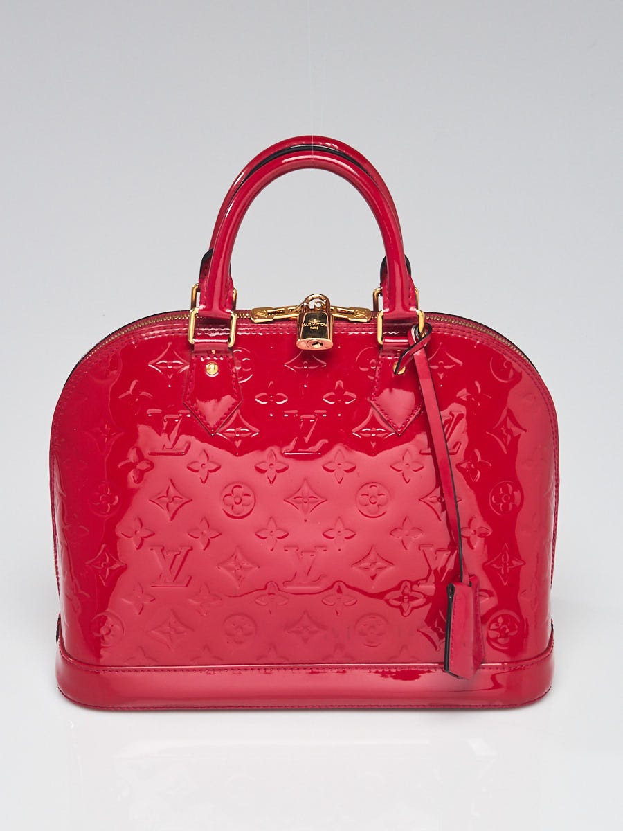 Louis Vuitton Alma Vernis Bb Rose Indien Red Patent Leather Shoulder Bag