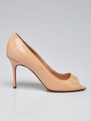 New Manolo Blahnik BB 105 Fushia Pink Pearly Patent Shoes Pumps 36 36.5 40