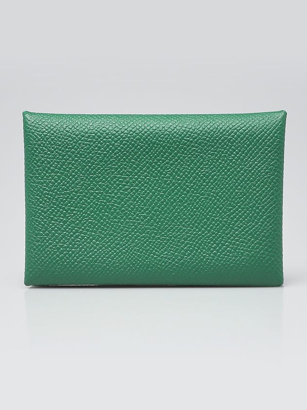 Hermes Cactus Epsom Leather Calvi Card Case