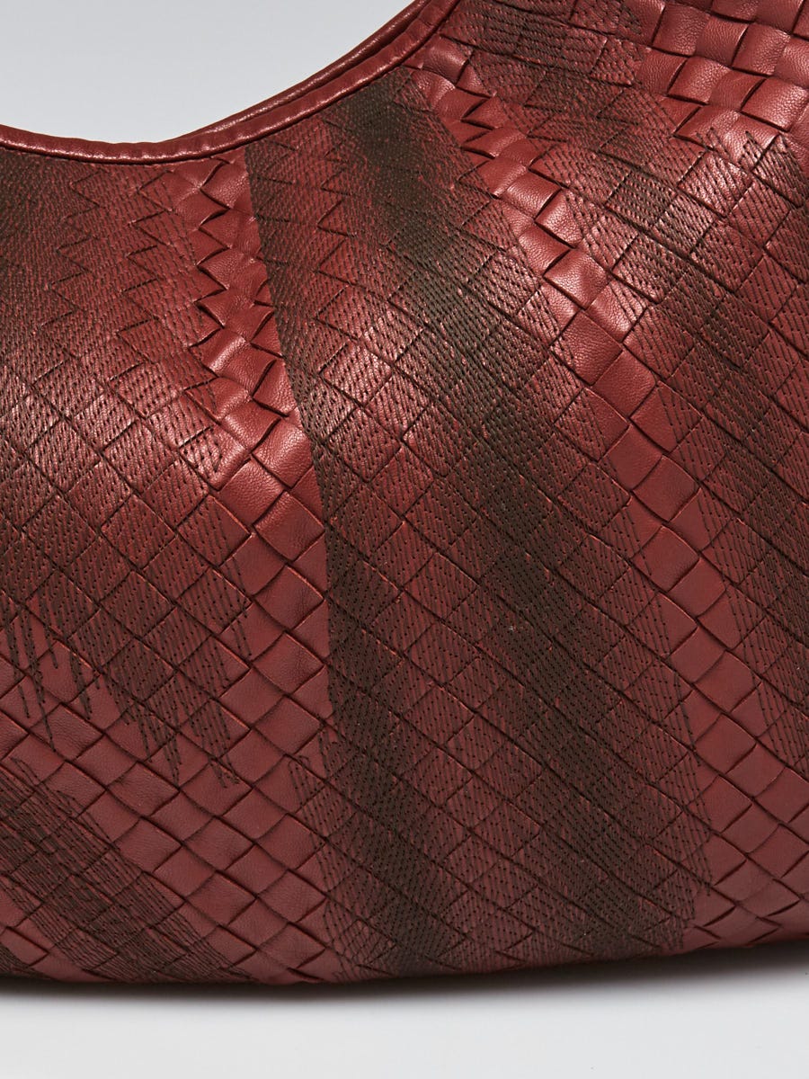 Bottega Veneta Dark Burgundy Intrecciato Woven Nappa Leather Large