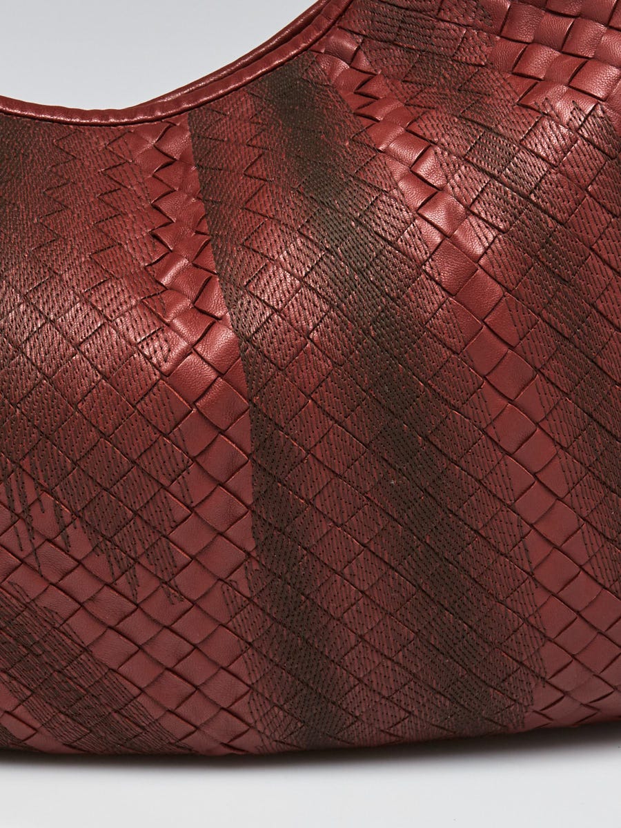 Bottega Veneta Dark Burgundy Intrecciato Woven Nappa Leather Large Nodini  Crossbody Bag - Yoogi's Closet