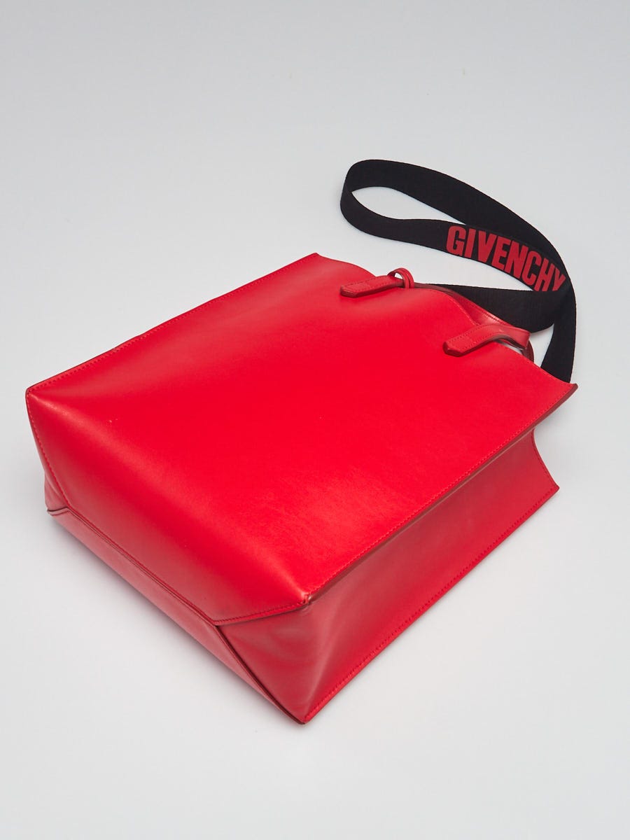 Givenchy Red Leather Logo Tote Bag | Yoogi's Closet