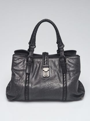 Bottega Veneta Black Intrecciato Leather Brio Loop Bag - Yoogi's Closet