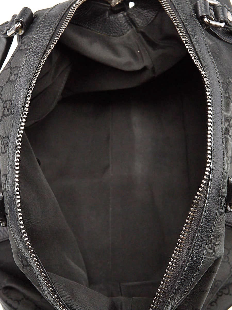 GUCCI GG Canvas Shopping Tote Bag Black 327793