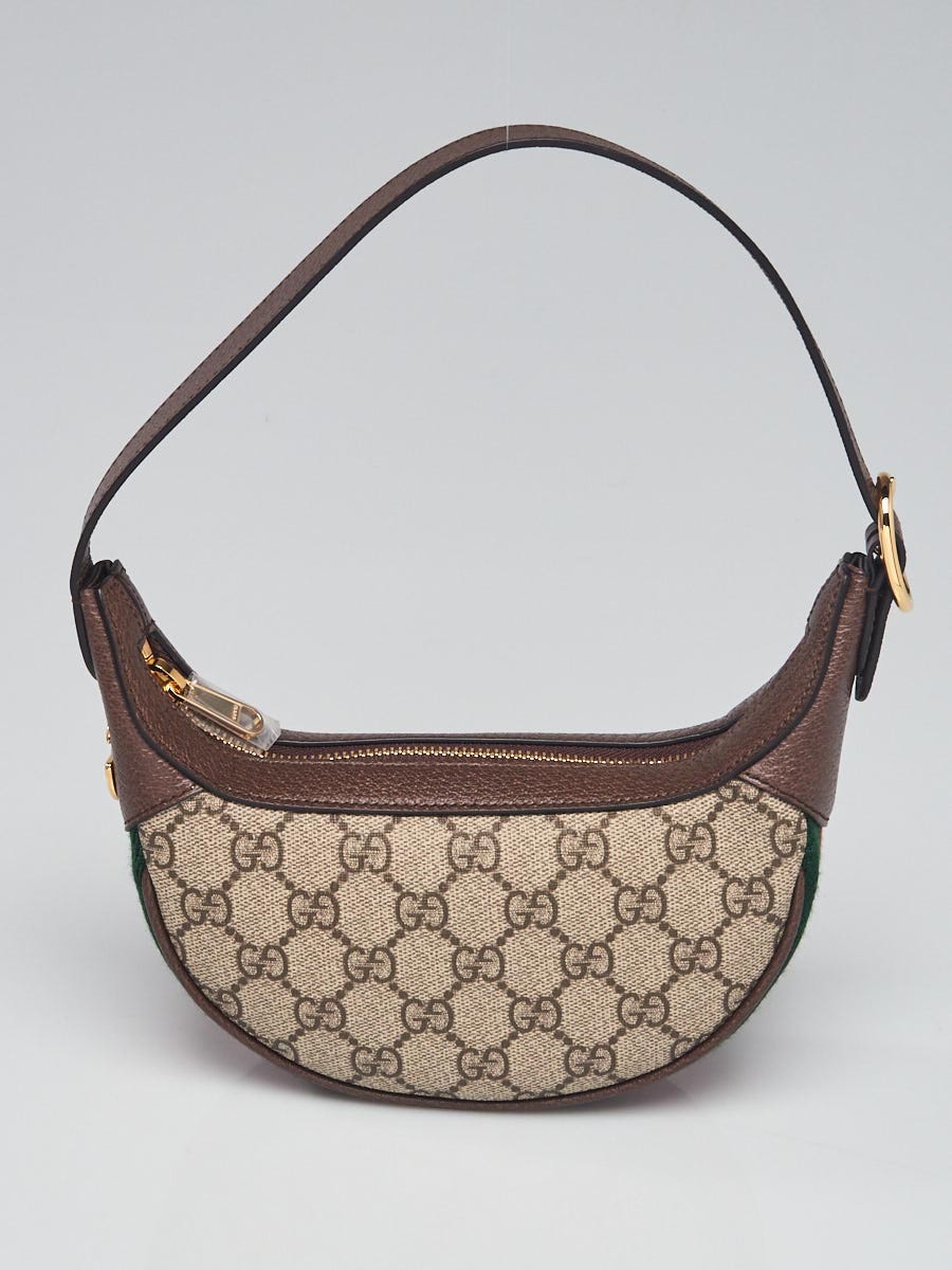 Ophidia GG mini shoulder bag in beige and ebony GG Supreme