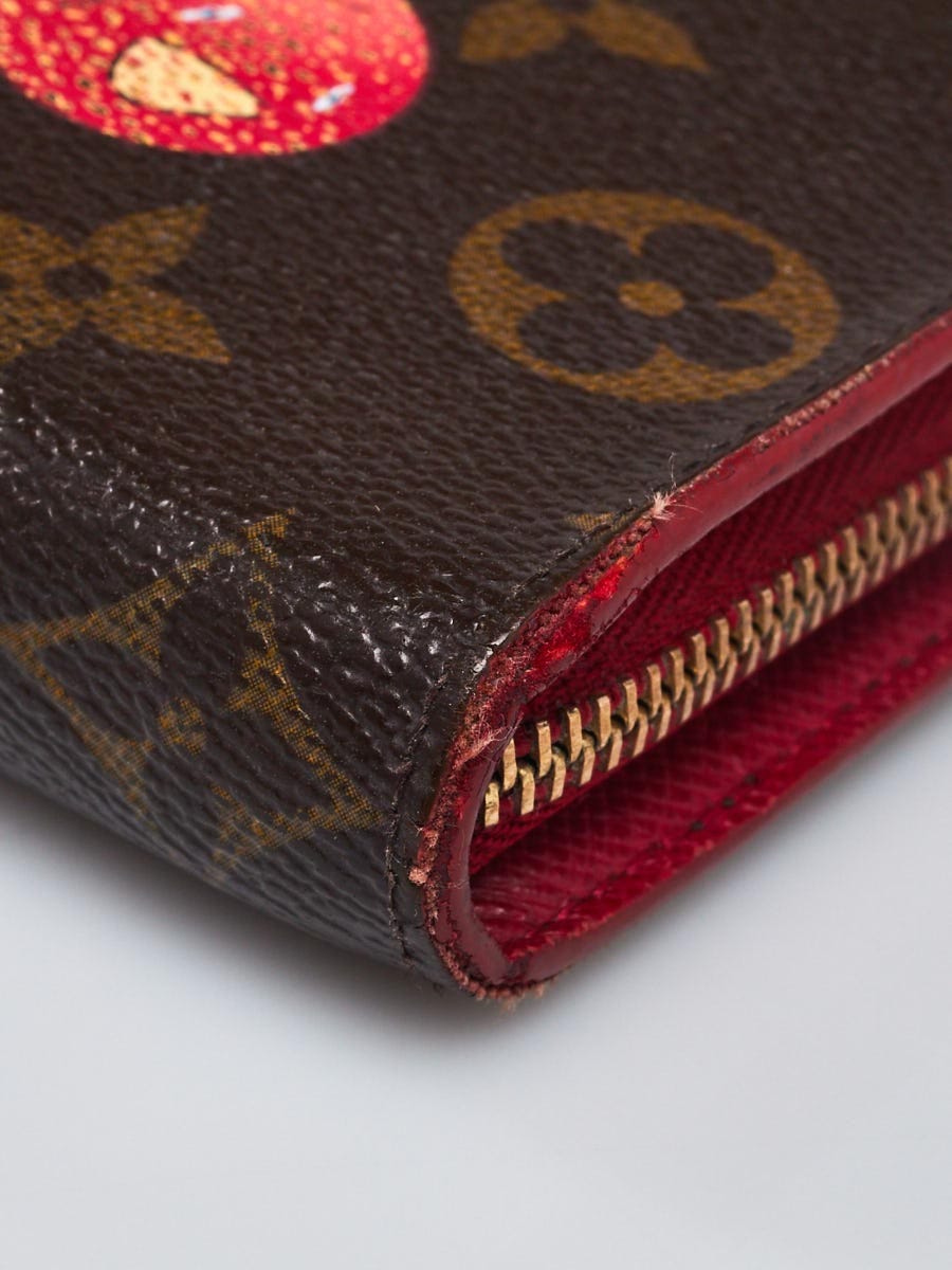 Louis Vuitton Brown Takashi Murakami Monogram Cerises Zippy Wallet