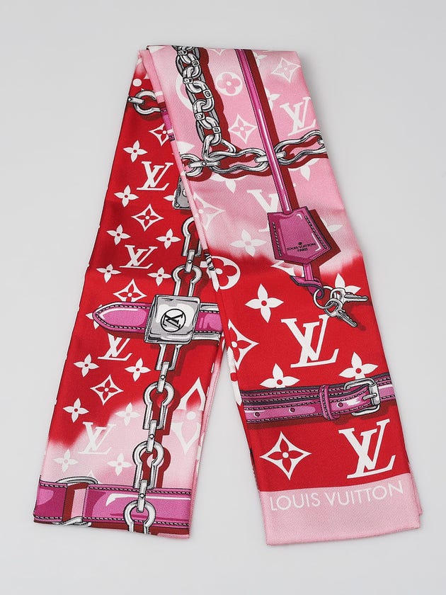 Louis Vuitton Rouge Silk Confidential Bandeau Scarf