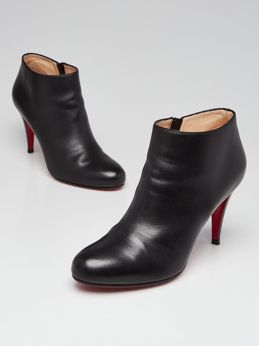 Christian Louboutin Black Leather Belle 85 Booties Size 11 41.5 Yoogi s Closet