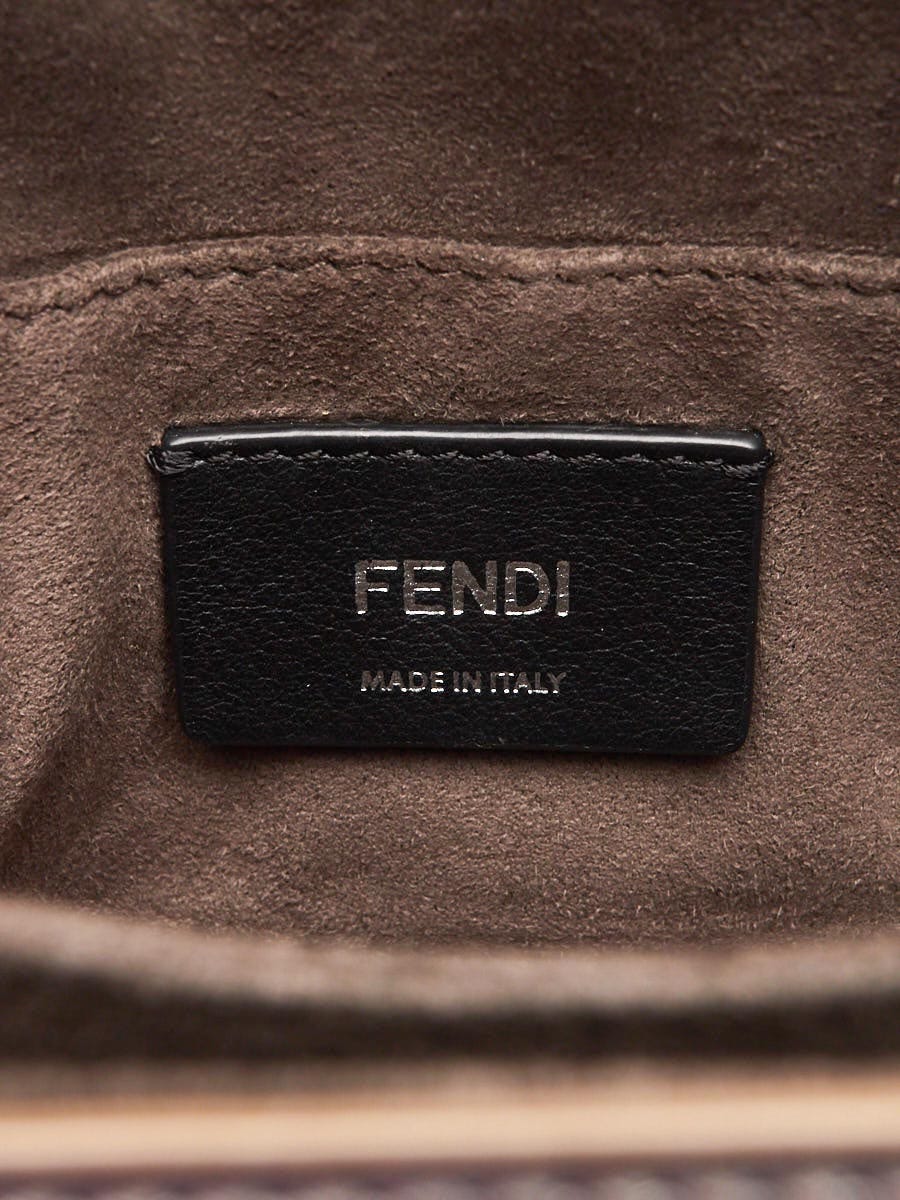Fendi Mini Kan I Imitation Pearl Scallop Pink Leather Shoulder Bag