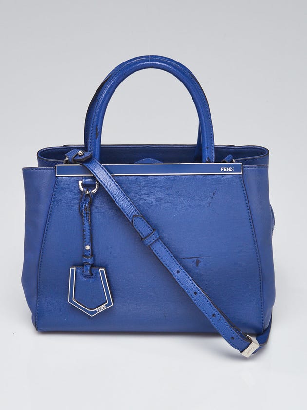 Fendi Blue Leather Petite Sac 2jours Elite Tote Bag 8BH253