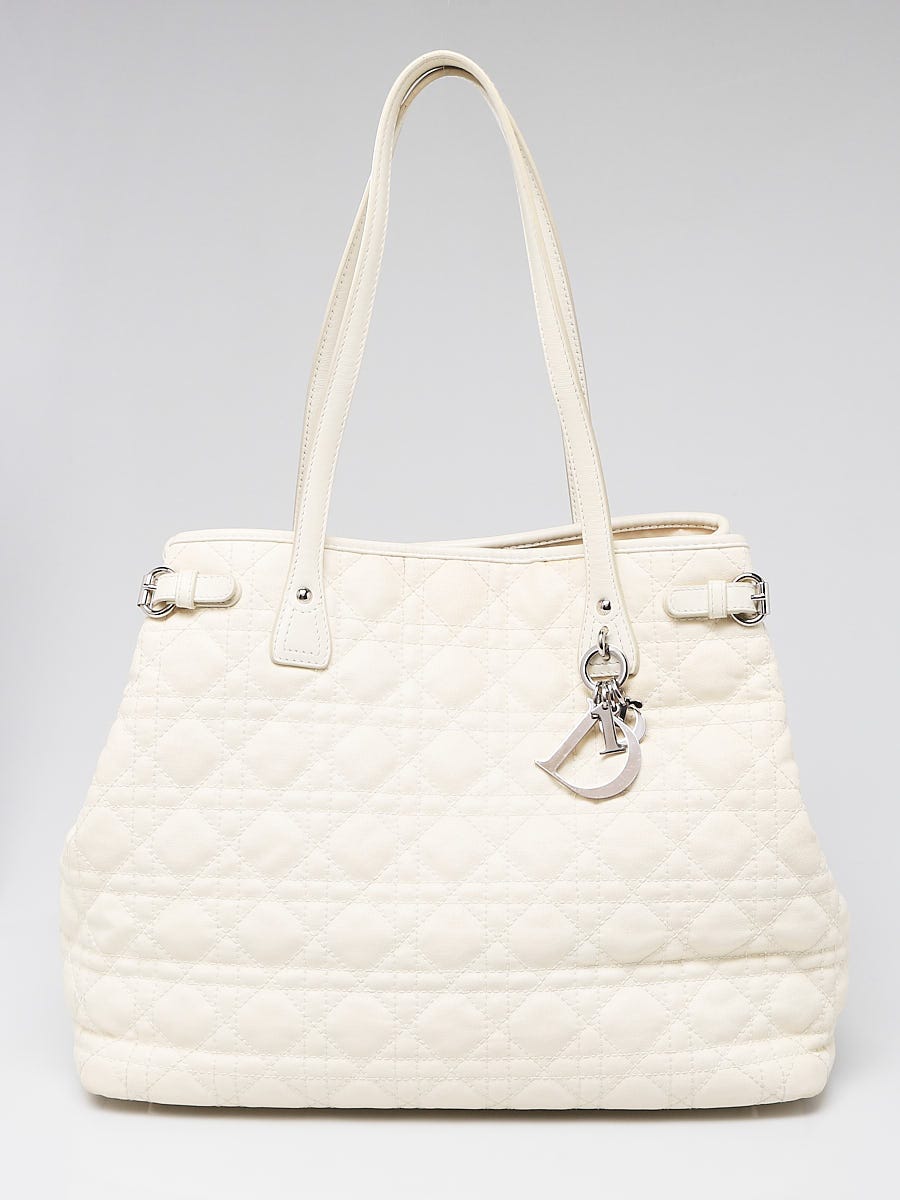Christian Dior Cannage Quilted Coated Canvas Medium Panarea Tote