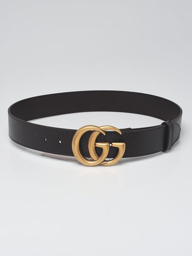 Gucci Brown Textured Leather Double G Belt Size 85/34